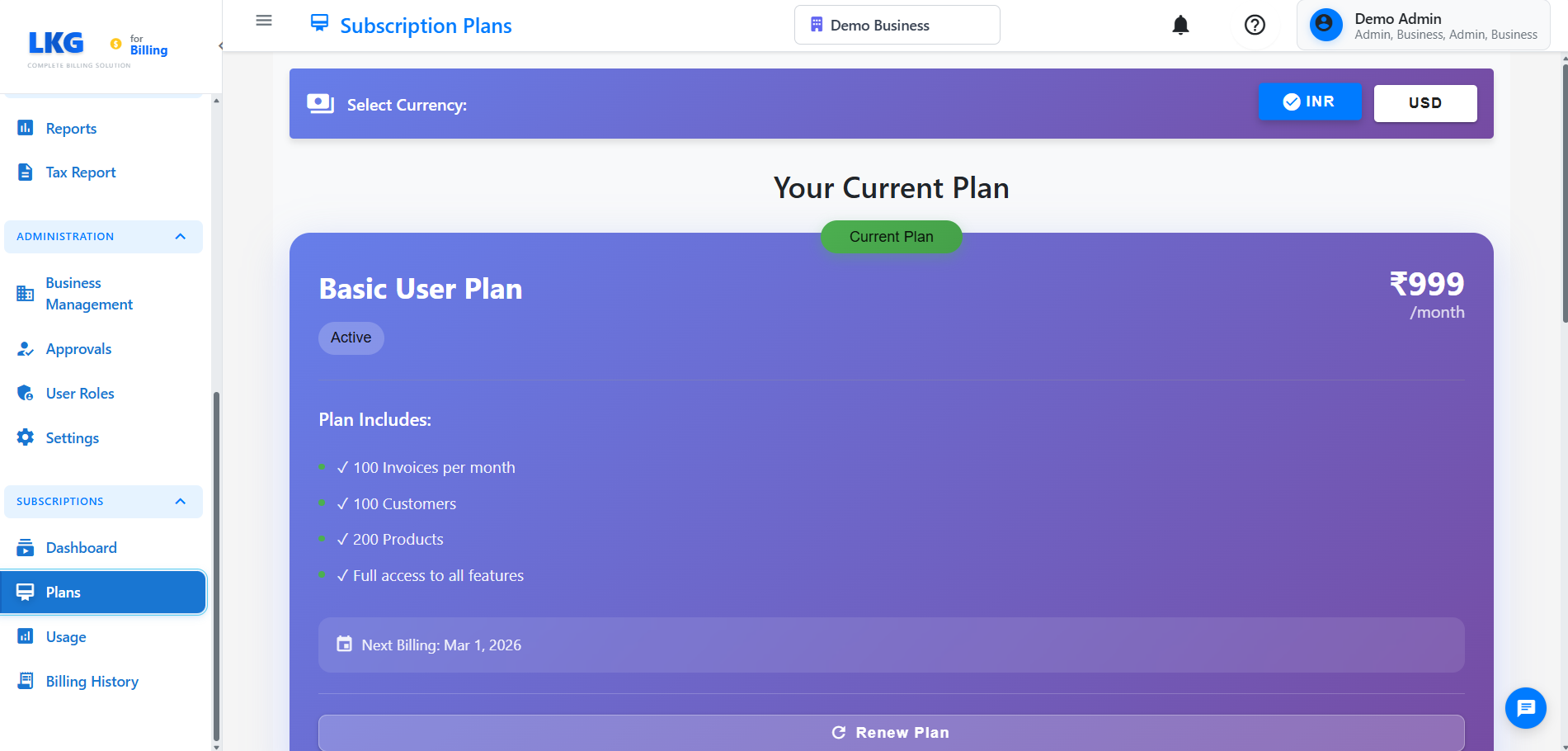 Subscription Plans