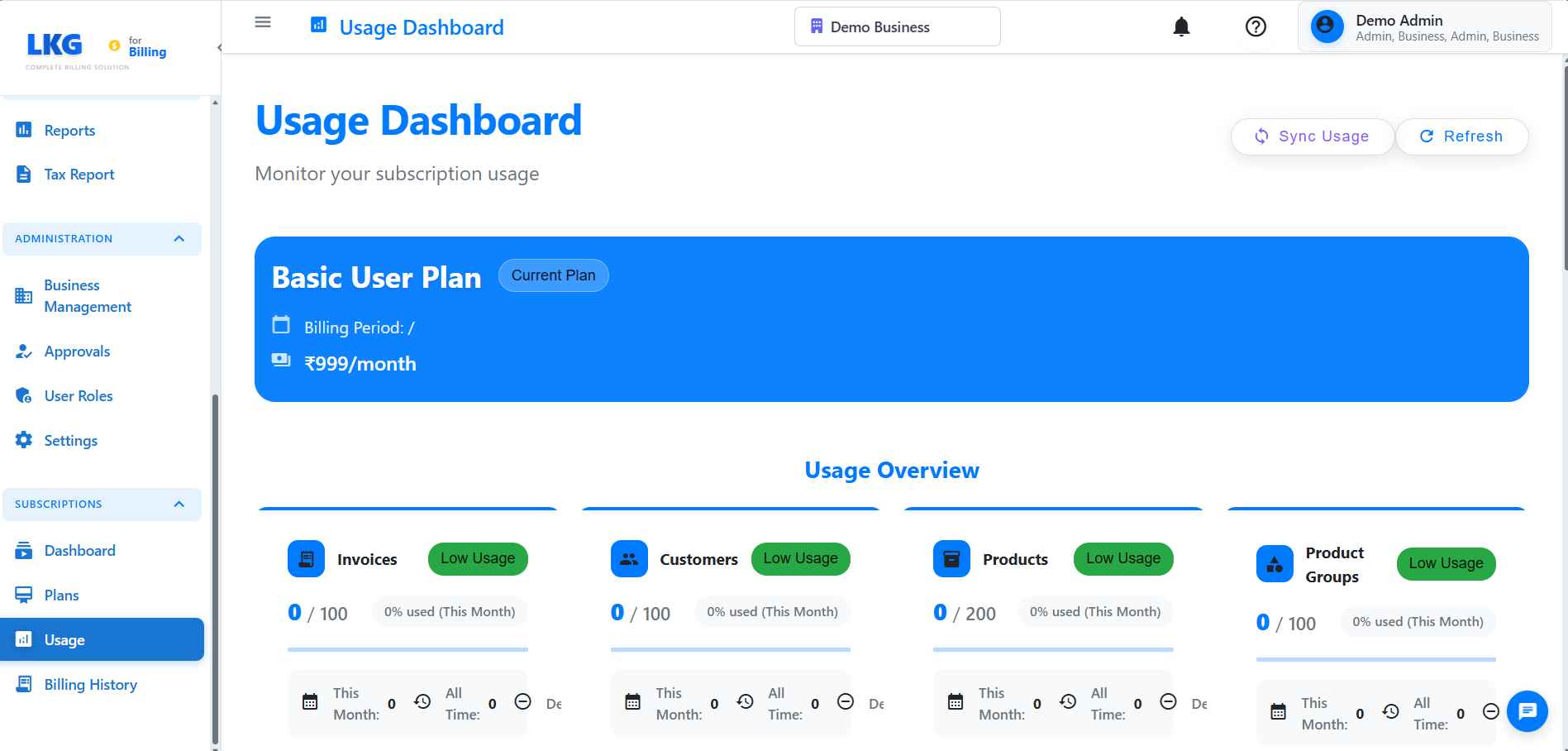 Usage Monitoring Dashboard