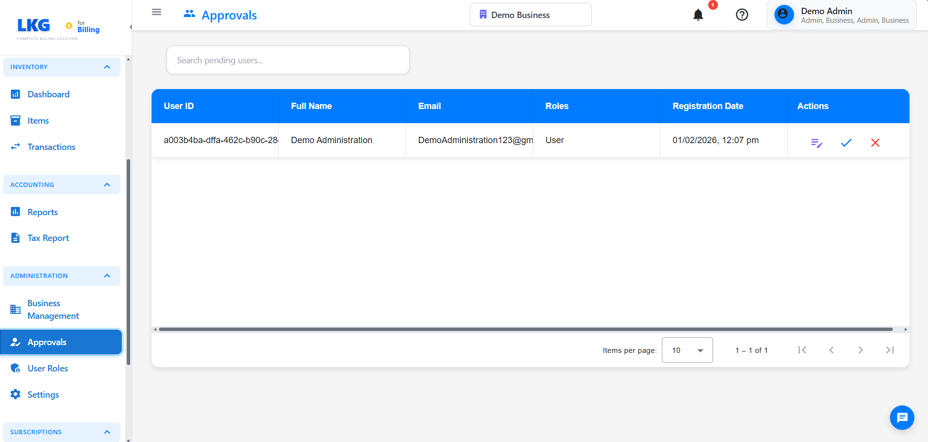 Approval Workflows Dashboard